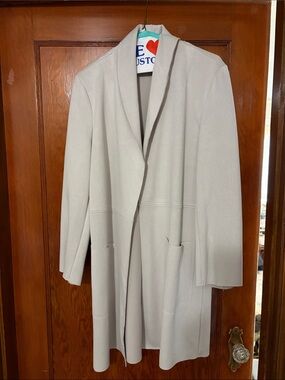Light Gray Women's Open-Front Long Blazer